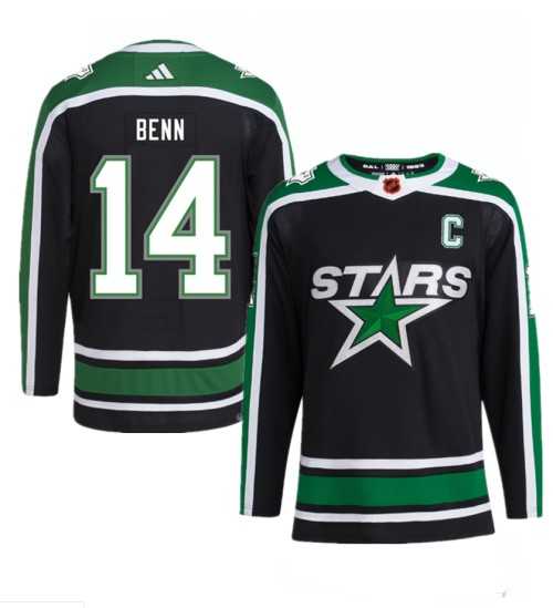 Men%27s Dallas Stars #14 Jamie Benn Black 2022-23 Reverse Retro Stitched Jersey Dzhi